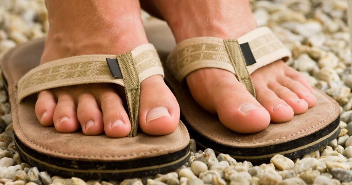 person wearing sandals