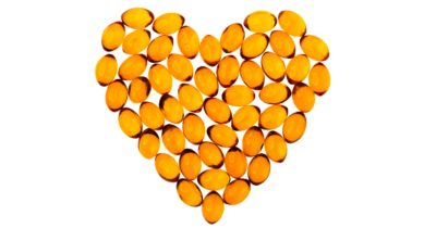 Health healthy supplements formed into a heart shape