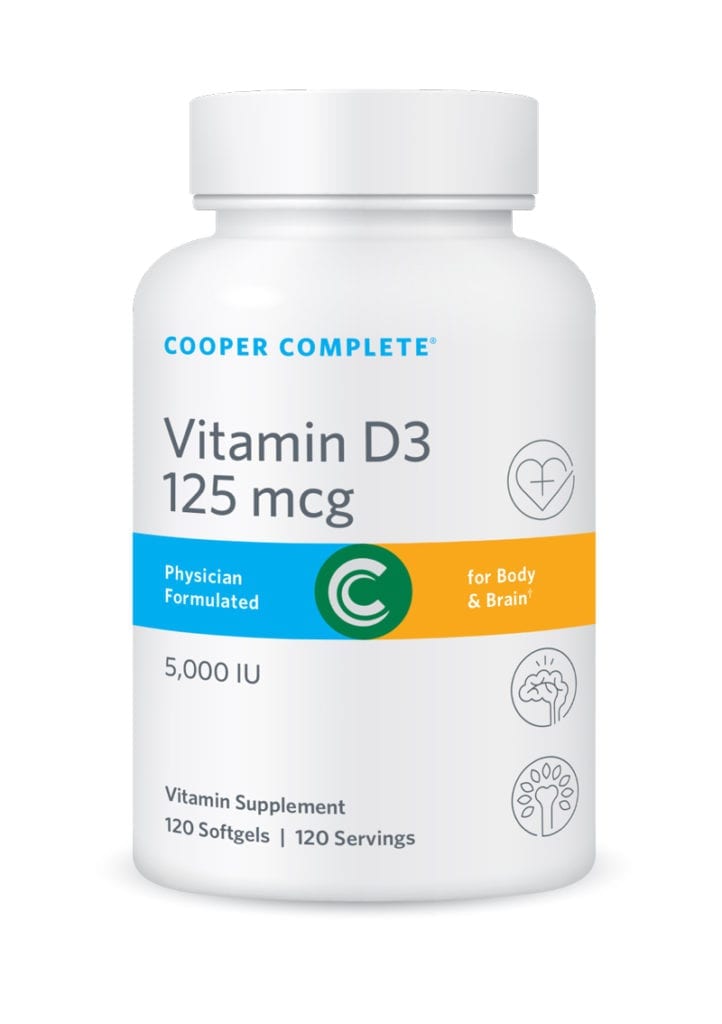 Cooper Complete Vitamin D3 125 mcg or 5,000 IU Supplement Bottle