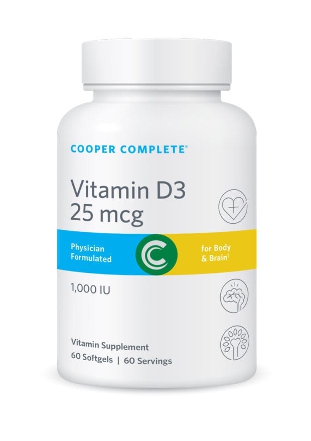Cooper Complete Vitamin D3 25 mg or 1,000 IU Supplement Bottle
