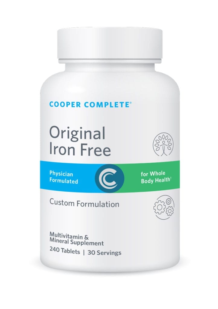 Cooper Complete Original Iron Free Multivitamin and Mineral Supplement Bottle