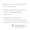 Product benefits graphic for Cooper Complete Vitamin CoQ10 50 mg Supplement