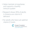 Product benefits graphic for Cooper Complete Vitamin D3 125 mcg (1000 IU) Supplement