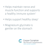 Product benefits graphic for Cooper Complete Magnesium Glycinate Supplement