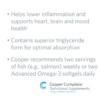 Product benefits graphic for Cooper Complete Advanced Omega-3 Supplement
