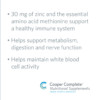 Product benefits graphic for Cooper Complete OptiZinc 30 mg Supplement