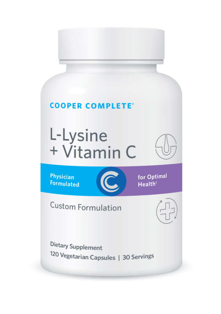 Cooper Complete L-Lysine Plus vitamin C Supplement Bottle