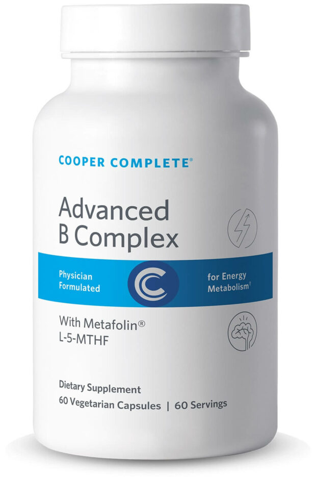 Photo of Cooper Complete Advanced Vitamin B Complex Supplement bottle.