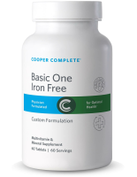 Photo of Cooper Complete Basic One Daily Multivitamin Iron Free bottle.