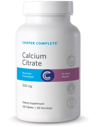 Photo of Cooper Complete Calcium Citrate Supplement 500 mg bottle.