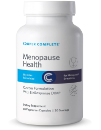 Photo of Cooper Complete Menopause Health Supplement bottle.