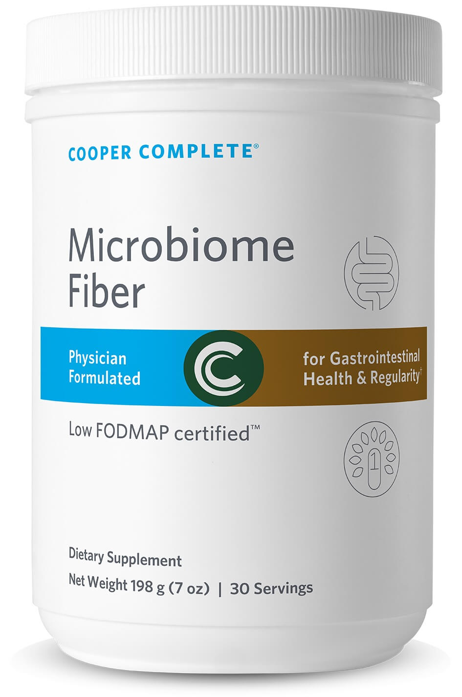 Photo of Cooper Complete Microbiome Fiber Supplement bottle.