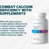 Photo of Cooper Complete calcium citrate supplement and graphic that says combat calcium deficiency with supplements