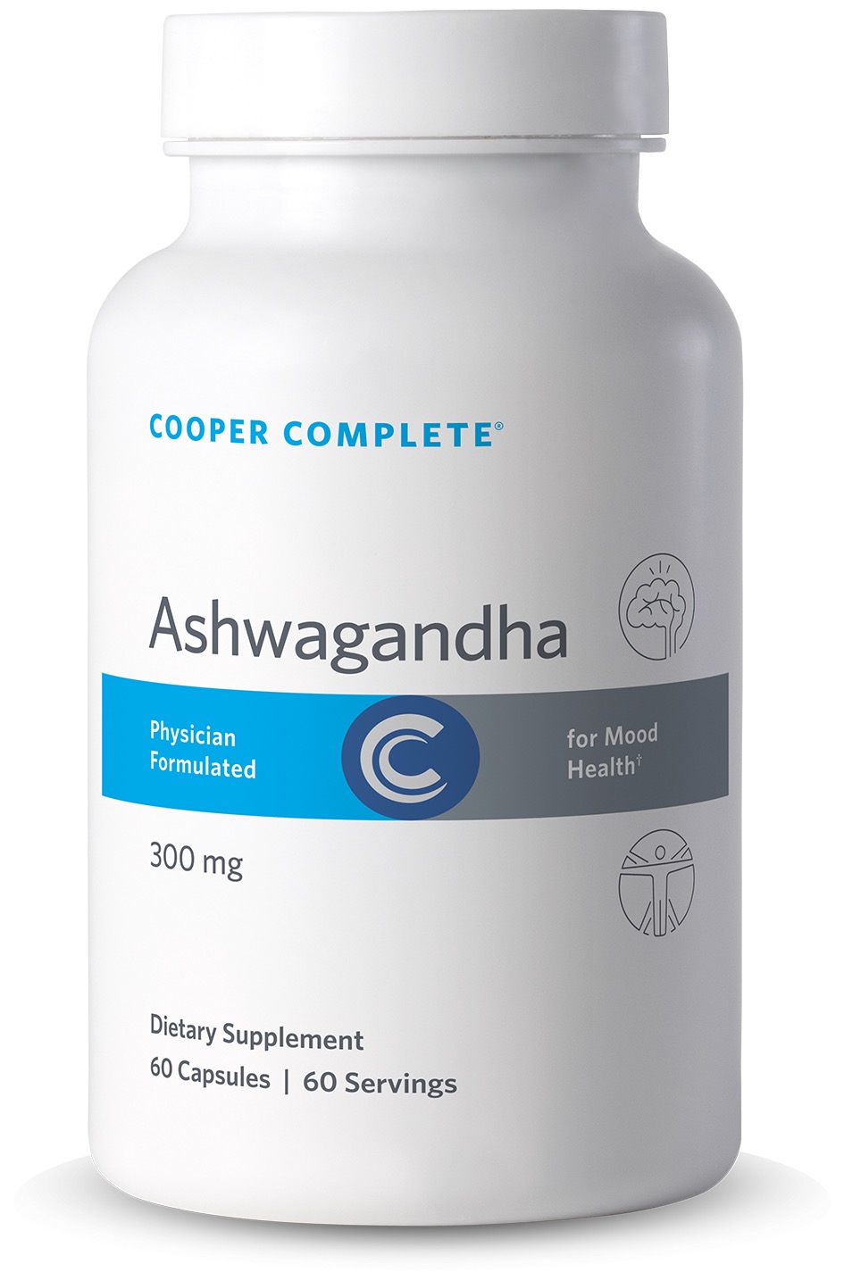 Photo of Cooper Complete Ashwagandha Supplement bottle.