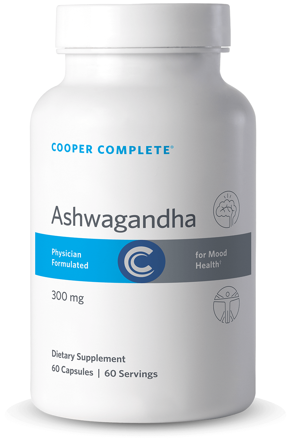 Photo of Cooper Complete Ashwagandha Supplement bottle.