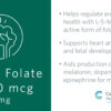 Graphic of product benefits of Cooper Complete Methyl Folate 5000 mcg (5 mg)