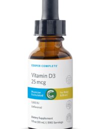 Bottle of Cooper Complete Vitamin D3 Drops 25 mcg (1000 IU)